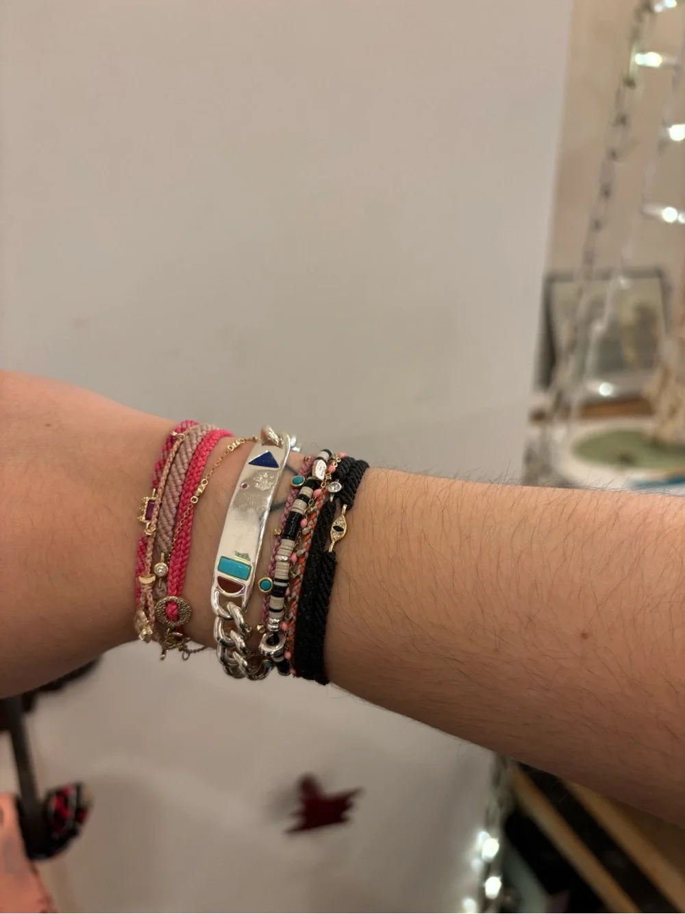 Sterling Silver Multi-Stone Curb Chain Bracelet - Turquoise, Red, Blue